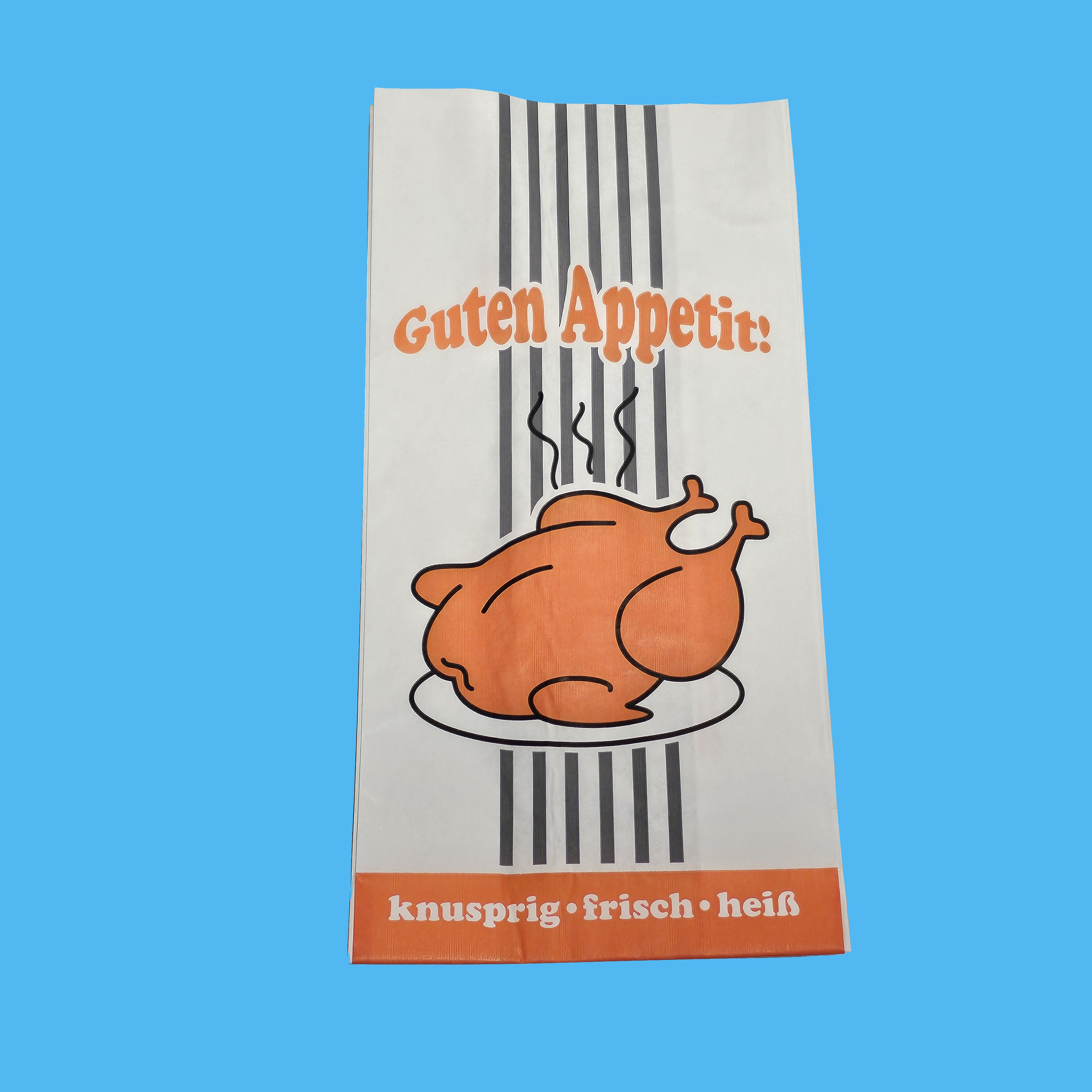 1000 Hähnchenbeutel Papier Mit Alu-Einlage – 23x10,5x6 Cm, Weiß, Max & Moritz-Druck, Für Halbe Hähnchen Hähnchenbeutel 1000 Stück